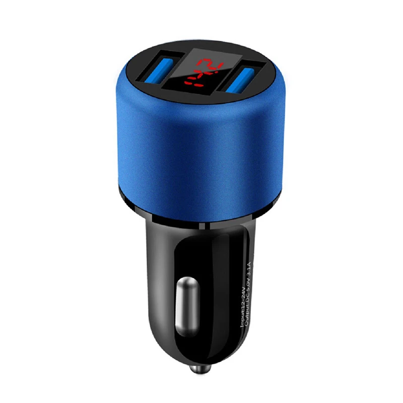 3.1A Dual USB Автомобильное зарядное устройство 2 порта ЖК-дисплей 12-24 в прикуриватель для большинства телефонов/планшетных ПК/навигаторов/КПК/psp/MP3/MP4