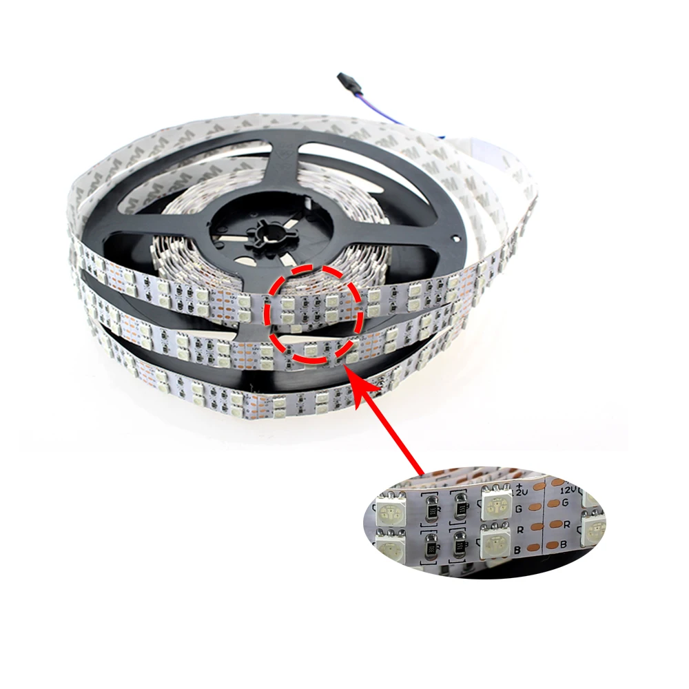 Двухрядная SMD 5050 Светодиодная лента DC12V 24V 120led/m Водонепроницаемая светодиодная IP67