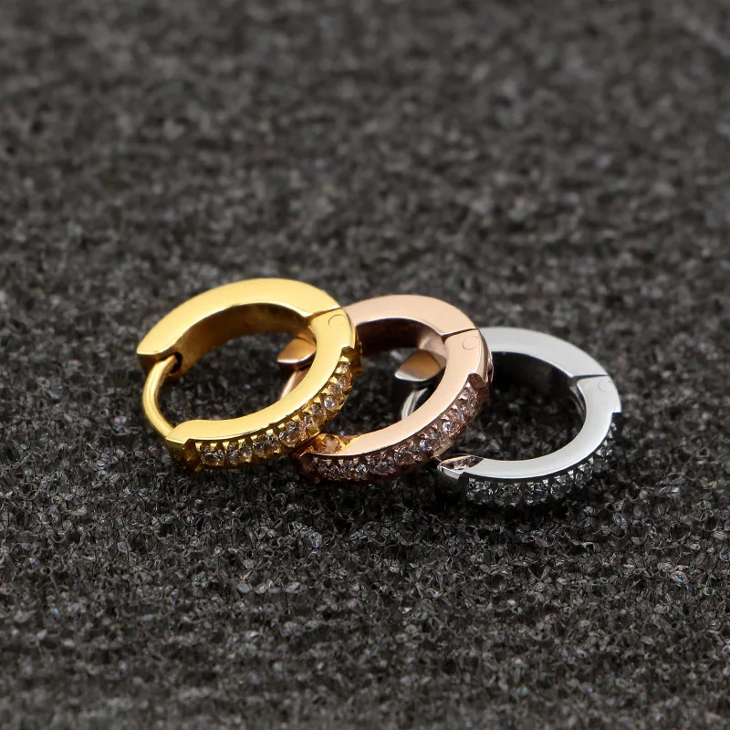 Серьги кольца Martick из нержавеющей стали 316L для женщин украшения с блестящими