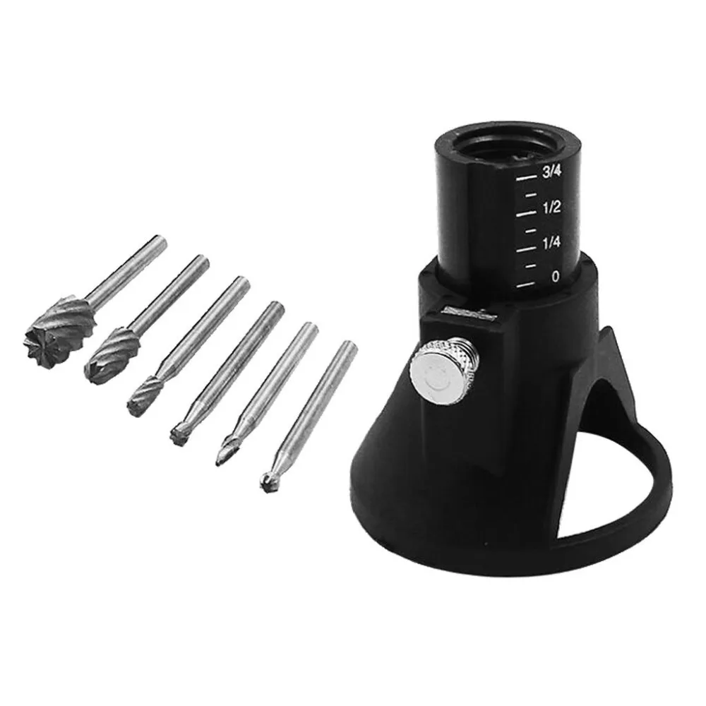 6Pcs Rotary Drill Bits with 1Pcs Multi Tool Cutting Guide Attachment Kit HSS Router Set|Сверла| |