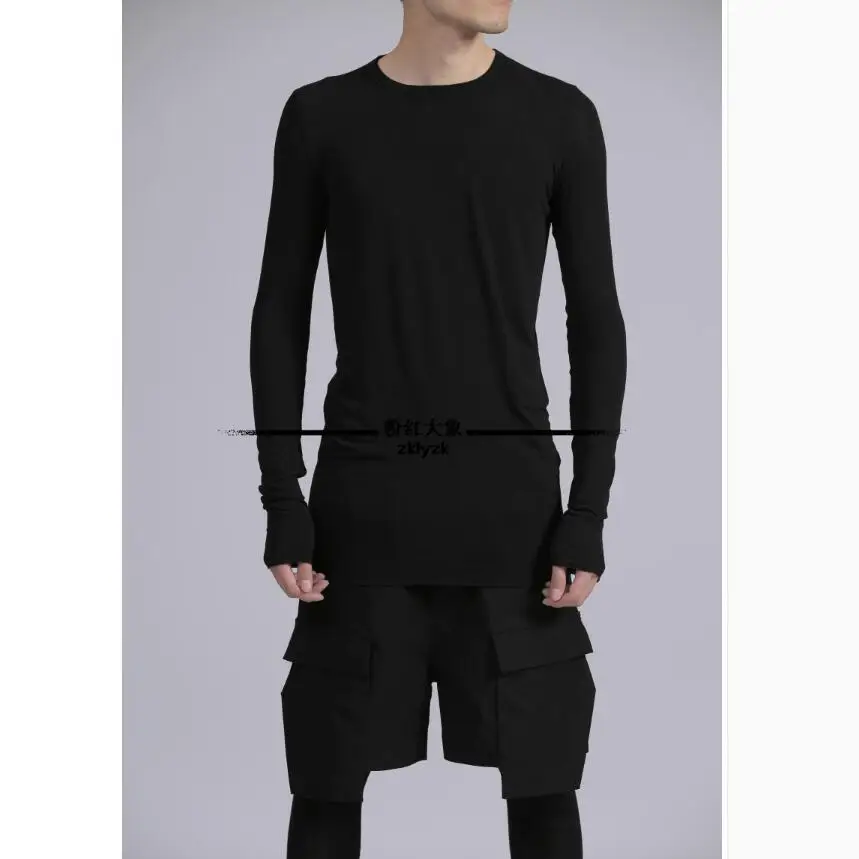 S 5xl Весна и лето новая мужская Тонкая футболка с длинными рукавами стильная