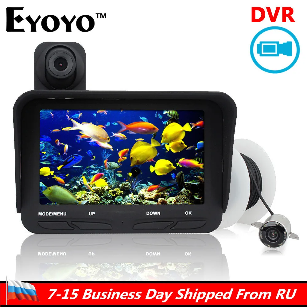 Eyoyo Оригинал 20 м Professional ночное видение рыболокаторы DVR видео 6 светодио дный