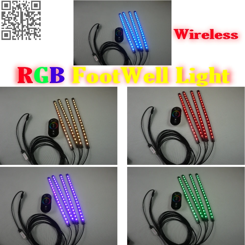 2 4G Беспроводной Управление 360 RGB Цвет неоновый светящийся интерьер UnderDash