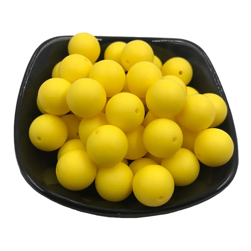 Lemon Comeon, 10 шт., 15 мм, круглые силиконовые бусины для прорезывания зубов, для ожерелья, Жевательная соска, цепочка, клипсы, бусины, мягкая текстура, силикон, уход за ребенком