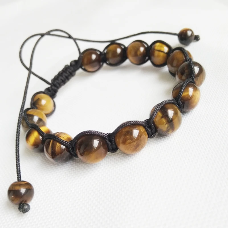Высокое качество 8 мм тигровый глаз натуральный камень из бисера Плетеный