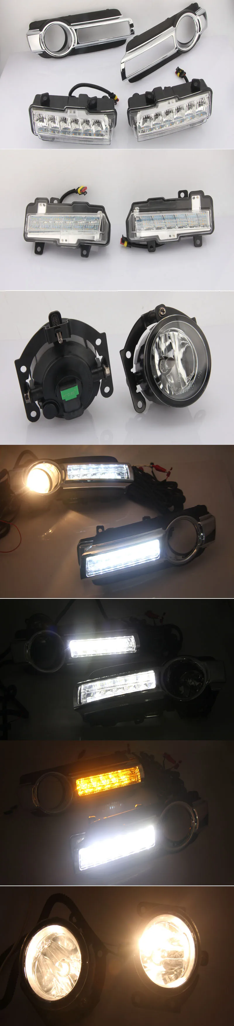 Желтый сигнал Функция противотуманной фары 12V автомобильные DRL Светодиодный дневной светильник для Mitsubishi Pajero Montero V93