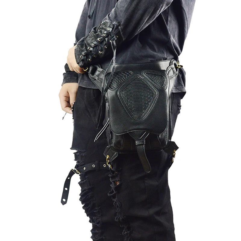 

Steam Punk Fanny Pack Bags Patchwork Thread Pattern Unisex Women Men Waist Bags Gothic Crossbody Multi-Function Messenger Bags