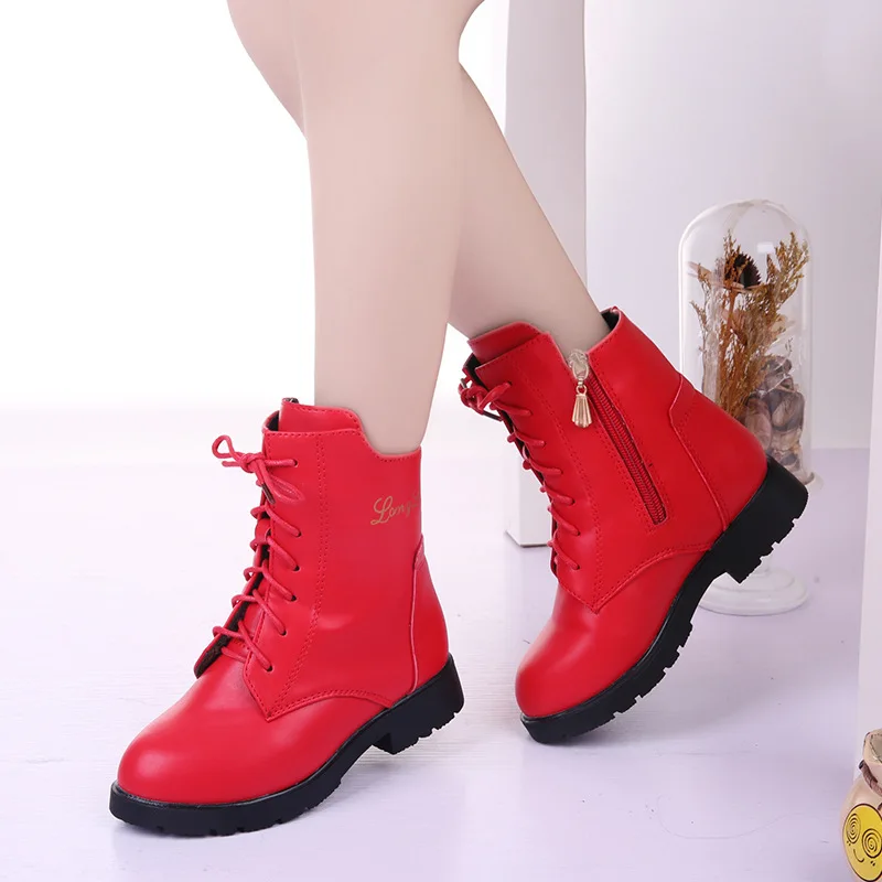 Girls' Winter Fashion Boots Shoes Children Waterproof Kids Warming Cotton Princess Girls Equestrian |