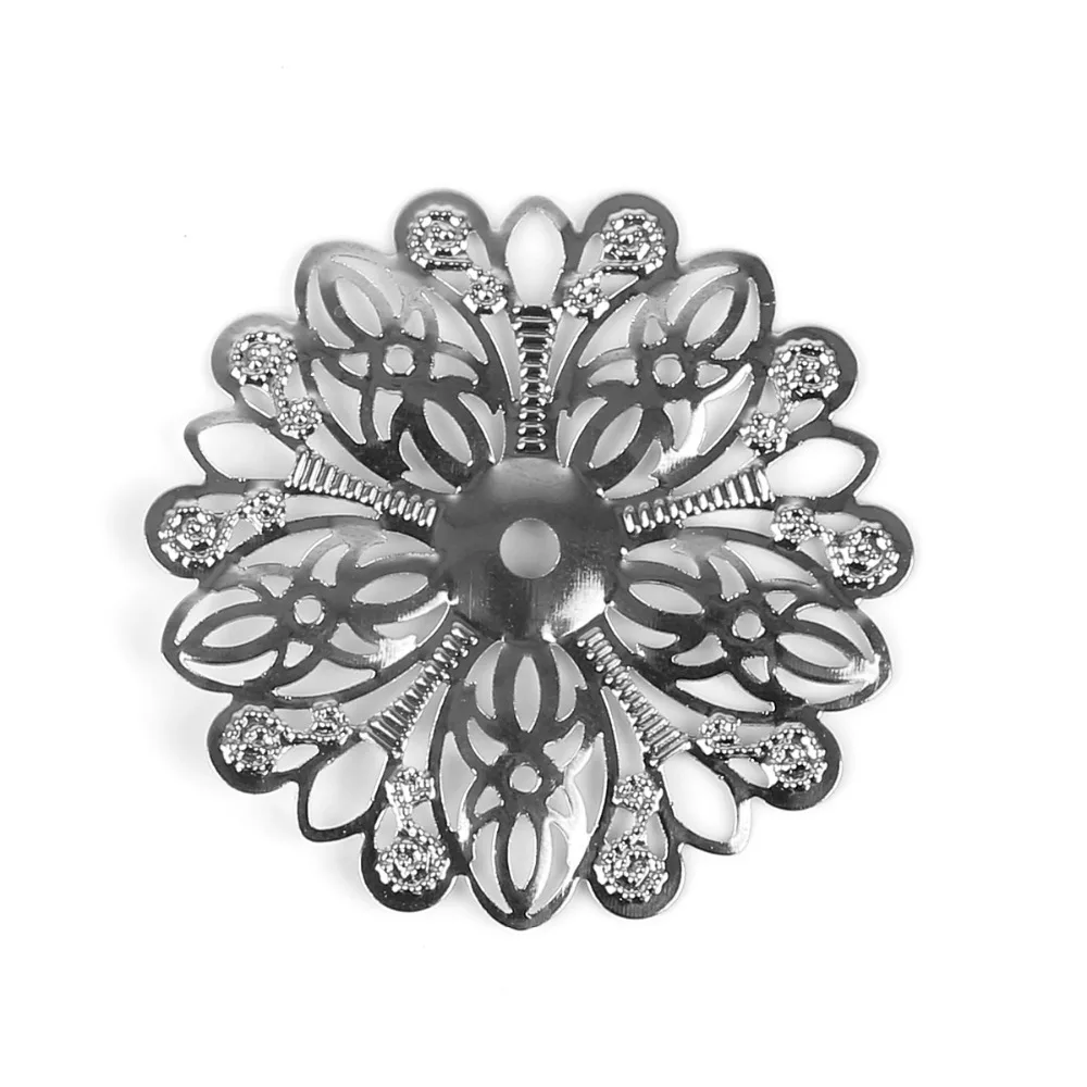4pcs/lot Dia 5.2cm Gold/Rhodium Plated Tone Filigree Connectors Metal Craft Gift Decoration DIY Jewelry Making | Украшения и