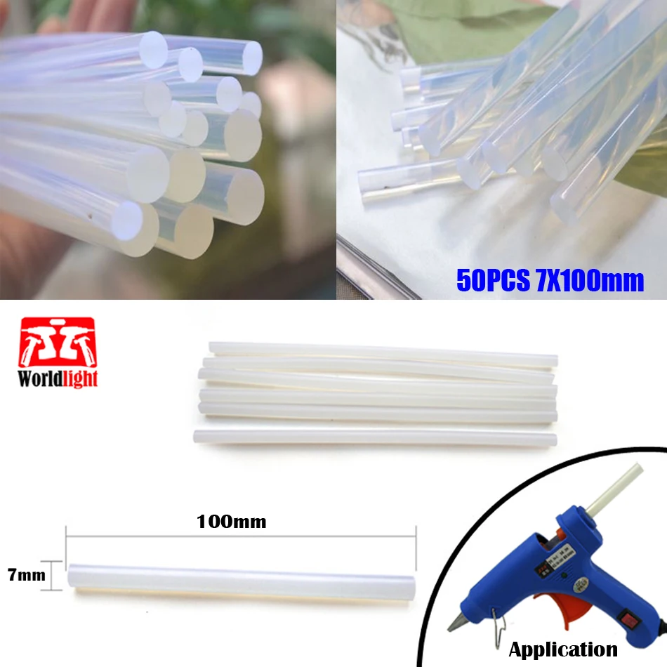 50 шт./партия 7 мм * 100 прозрачные палочки термоклея для клеевого пистолета