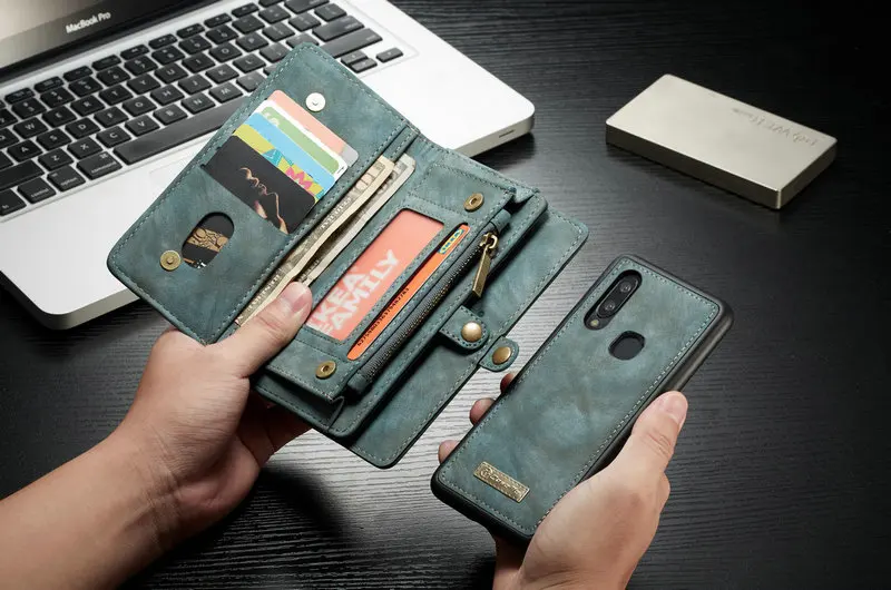 CaseMe кошелек чехол для samsung Galaxy A80 A20e A30 A40 A50 A70 класса люкс 2 в 1 съемный кожаный чехол для samsung S10 5G