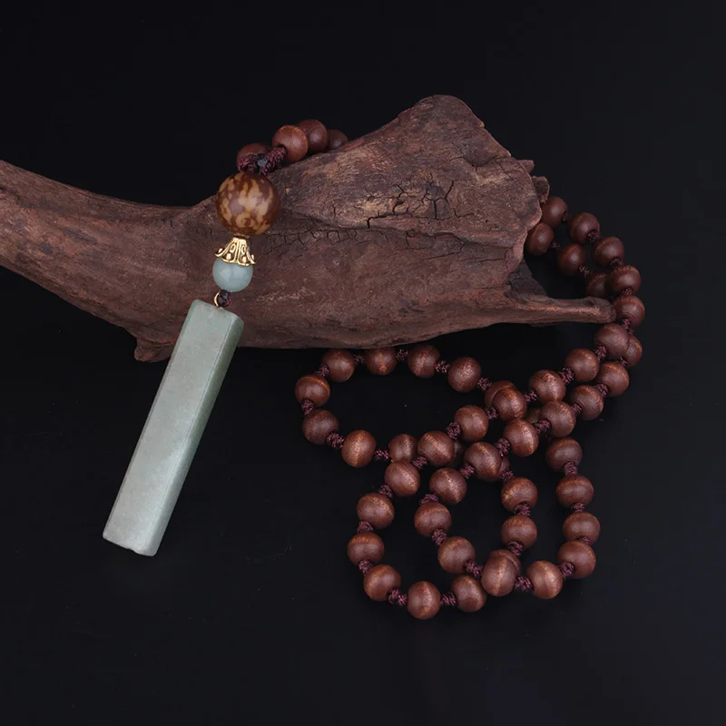 Кварц авантюрин квадратный сандаловое дерево ручной работы винтажное ювелирное