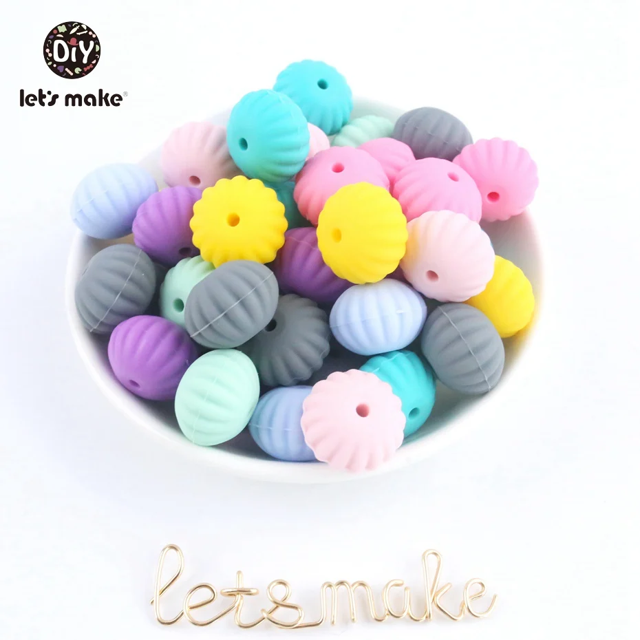 

Let's Make 20pc Silicone Scallop Beads Sensory Chewing Toy High Quality Baby Bit Toy BPA FREE Non-Toxic DIY Crafts Accessories