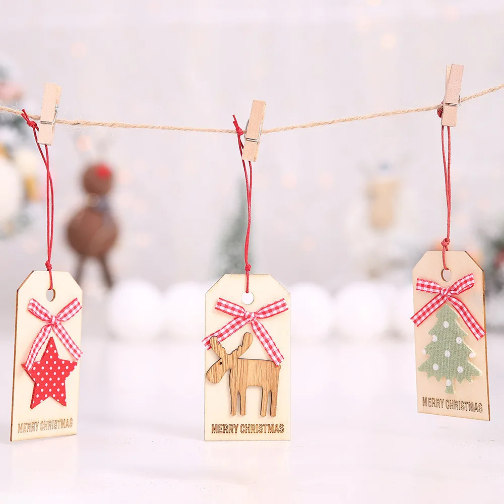 Веселые рождественские подвесные орнаменты DIY деревянные поделки Подарки