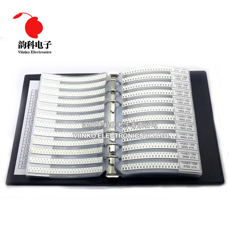 1206 1% SMD Resistor Sample Book 1/4W 0R-10M 170valuesX50pcs=8500pcs Kit 0R~10M | Электронные компоненты и