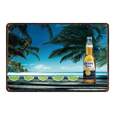 Винтажная металлическая Жестяная Табличка Corona Extra Beer, ретро настенная тарелка для паба, ресторана, кухни, домашнего искусства, декора бара, настенная наклейка, DU-2040 - Цвет: DU2064