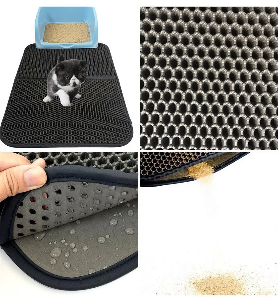 Washable EVA Cat Litter Mat Black Foldable Waterproof Double-Layer Bed | Dog Dresses