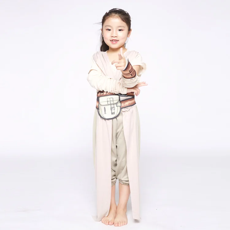 Star Wars The Force Awakens Girl's Star Wars Episode VII Rey Costume Fancy Dress Girls Cosplay Halloween Costume