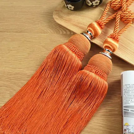 Orange red Qgvlish 2 шт./пара щетка для занавесок подхваты для штор с бахромой, с кисточками на ремне с шариками Шторы аксессуары holderback подхваты для крепежной ленты, Привязать - Цвет: Orange red