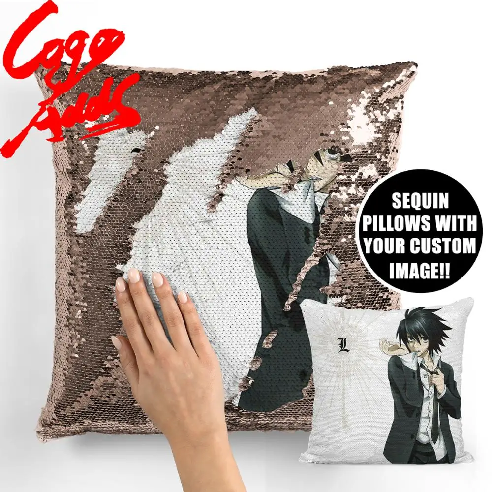 Наволочка с блестками в виде русалки Death Note L декоративная подушка для дивана