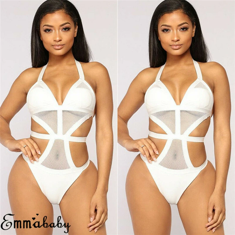 Sexy Women Mesh Patchwork Sleepwear Bodysuit Lingerie Underwear Summer Babydoll Bandage Stretch Leotard Nightgown Lady |