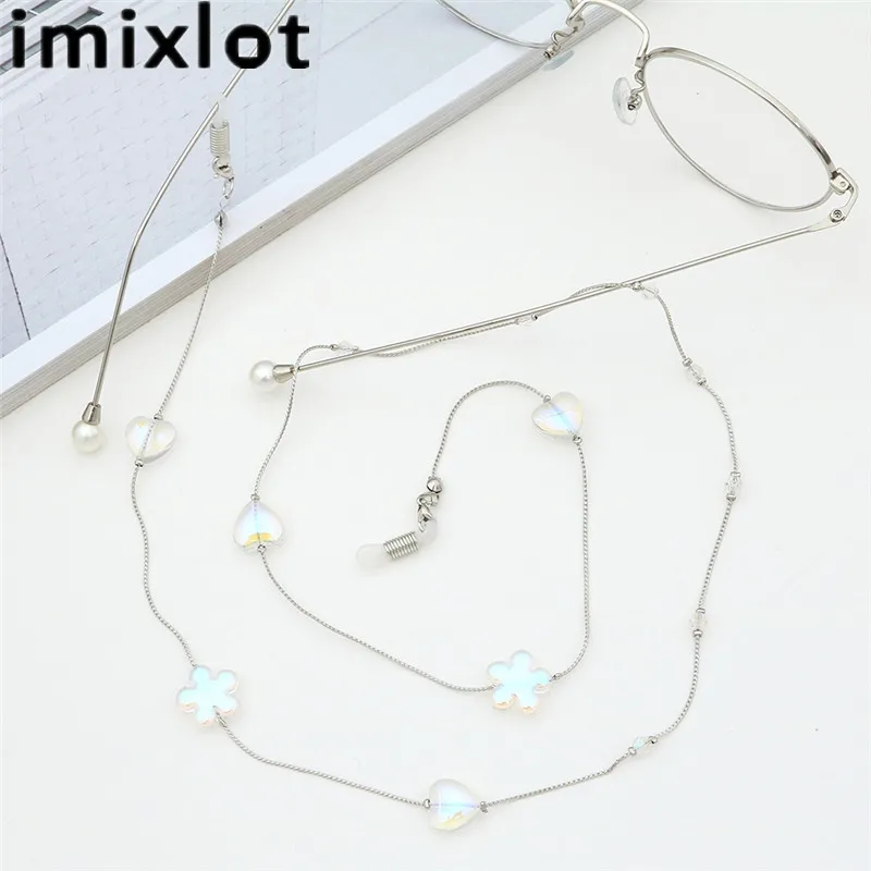 Imixlot милый кулон из сердца с цветами очки цепочкой солнцезащитные в