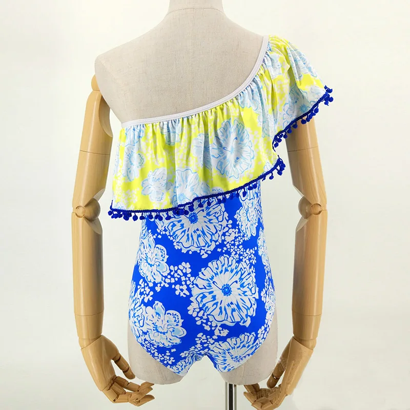 Купальники для малышек 2017 женская обувь Раффлед Одна деталь купальник