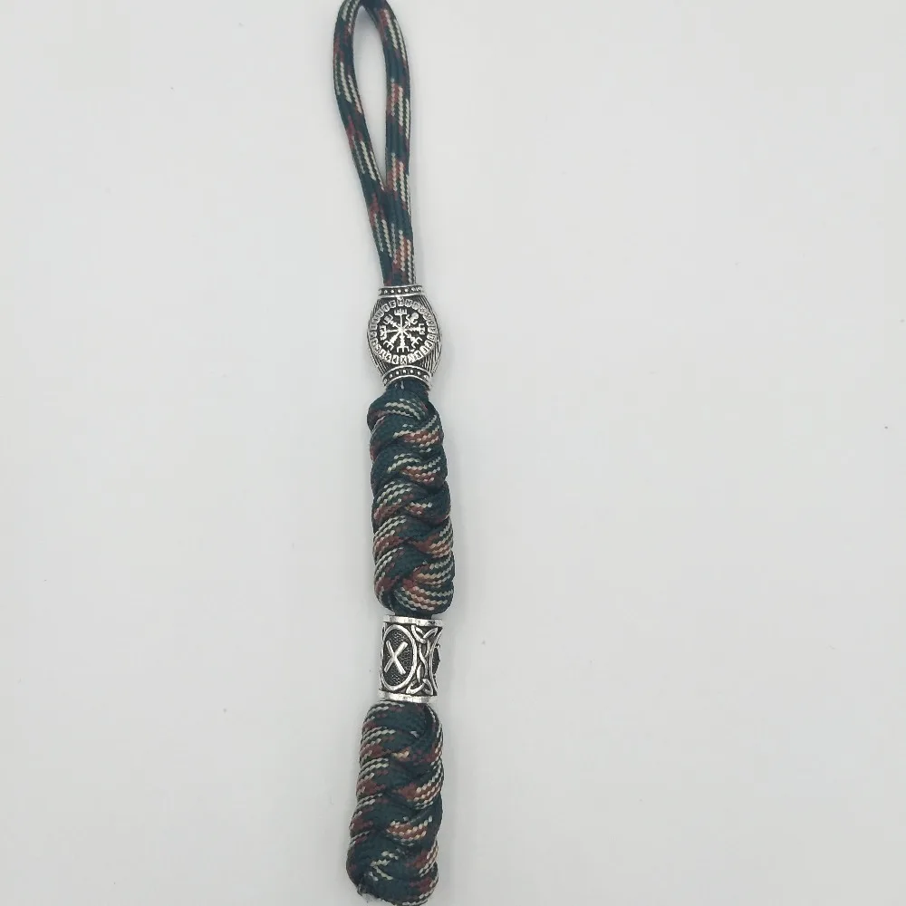 Viking брелок с компасом Rune Beads Thor's Hammer и скандинавские руны бисера повседневные аксессуары брелок из Паракорда для мужчин и женщин