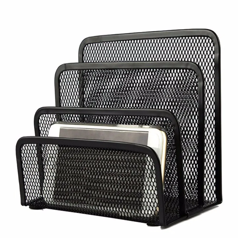 Черная трехслойная Подставка для книг с железной сеткой школьные принадлежности