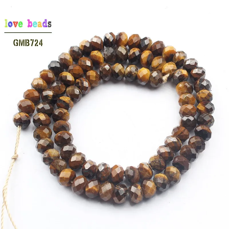 yellow tiger eye Натуральные граненые бусинки из камня Рондель, черный кварц, яшма бусины Роза Quartzs Jaspers Амазонит разделительные бусины 4*6 мм DIY браслет 1" прядь - Цвет: yellow tiger eye
