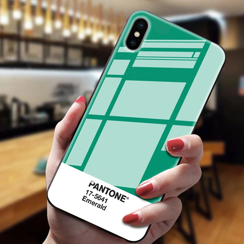4 Pantone цветной чехол из закаленного стекла для телефона для iphone 5 6 7 8 6s 6s plus 7plus 8plus x xr xs xsmax - Цвет: 4