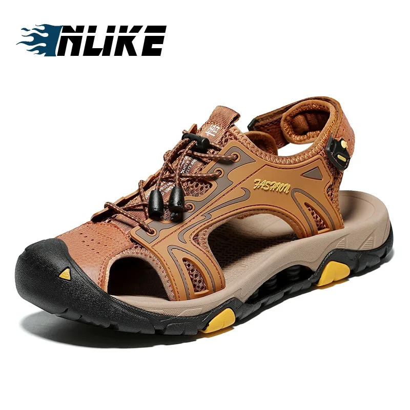 

Genuine Leather Men Shoes Summer New Large Size Men's Sandals