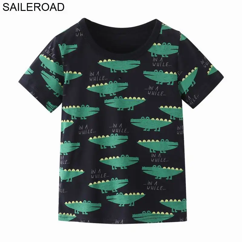 SAILEROAD 6Years Хлопок 100% Дети Мальчики Футболка Для Летнего Малыша Мальчиков С