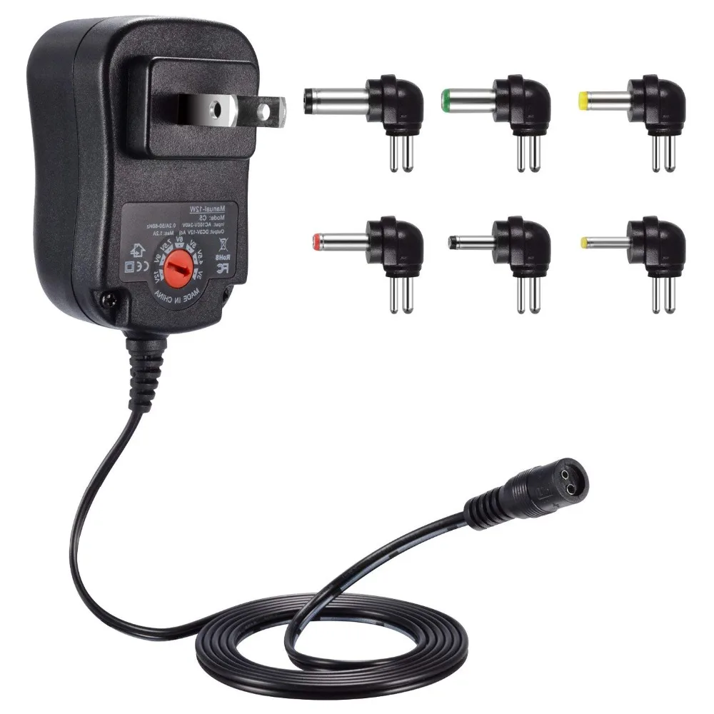 3V 4 5 V 5V 6V 7 9V 12V 2A 2.5A AC DC адаптер Регулируемый питания 30W Универсальное зарядное