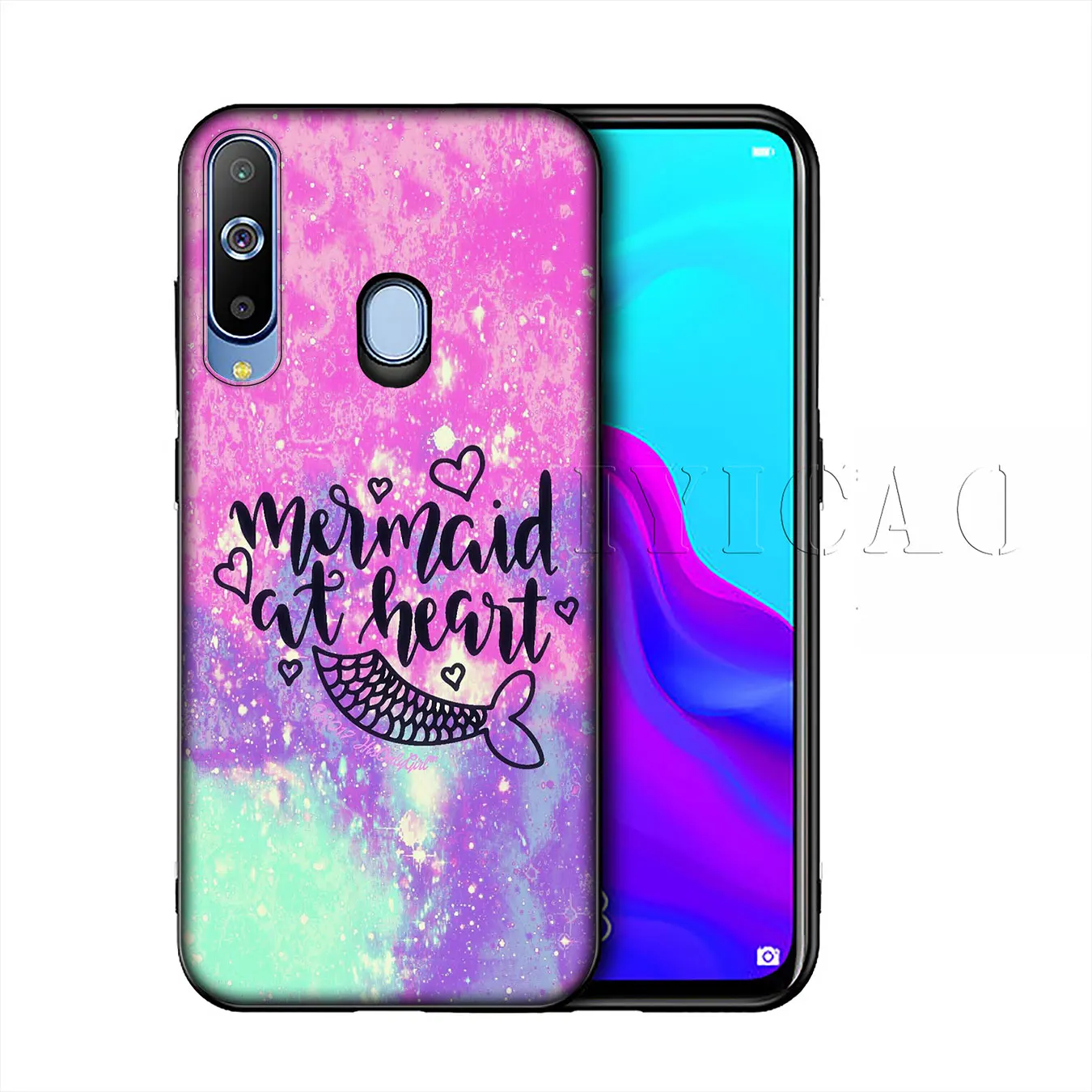 IYICAO Mermaid Tail Scale Soft Silicone Case for Samsung Galaxy A70 A60 A50 A40 A30 A20 A10 A50S A40S A30S A20E A10S Black Cover |