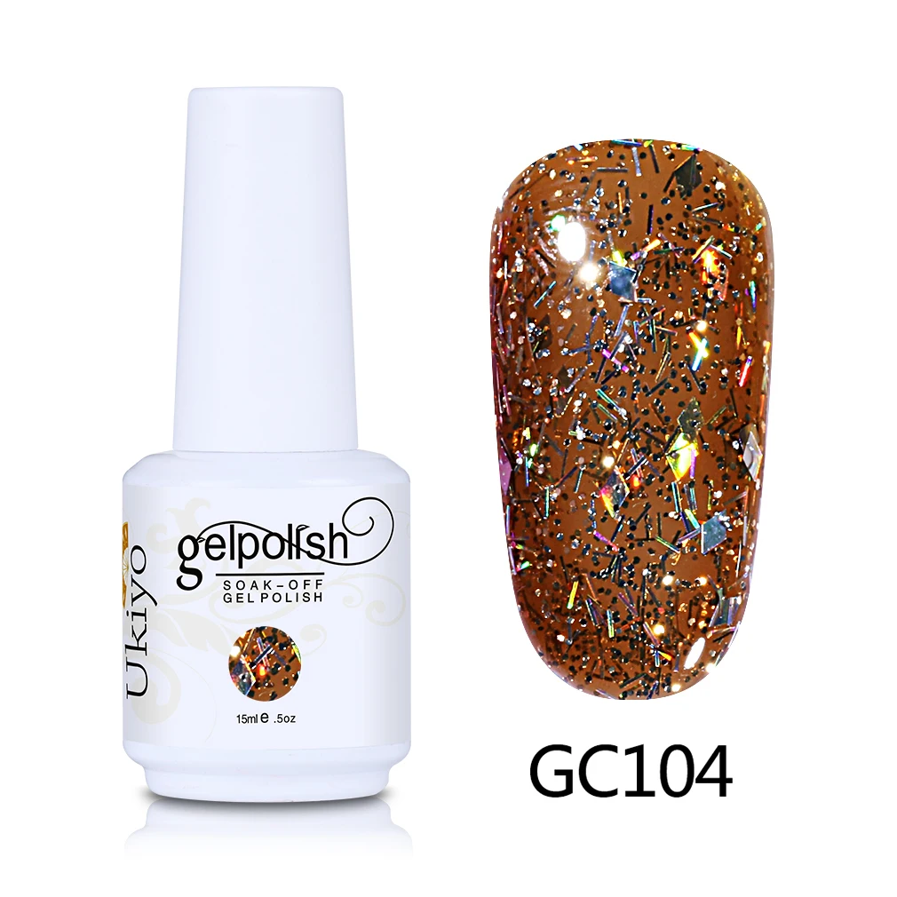 GC104 Ukiyo 15 мл гель для ногтей с блёстками лак отмачиваемый гель лак алмазные ногти Эмаль Лак Vernis Полупостоянный гель лак - Цвет: GC104