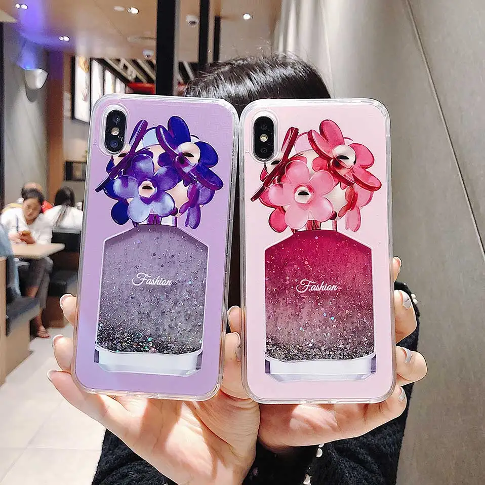 Phone Case For iPhone 7 8 6 Perfume bottle quicksand Back Cases Plus Covers Funda X XR XS MAX Capa |