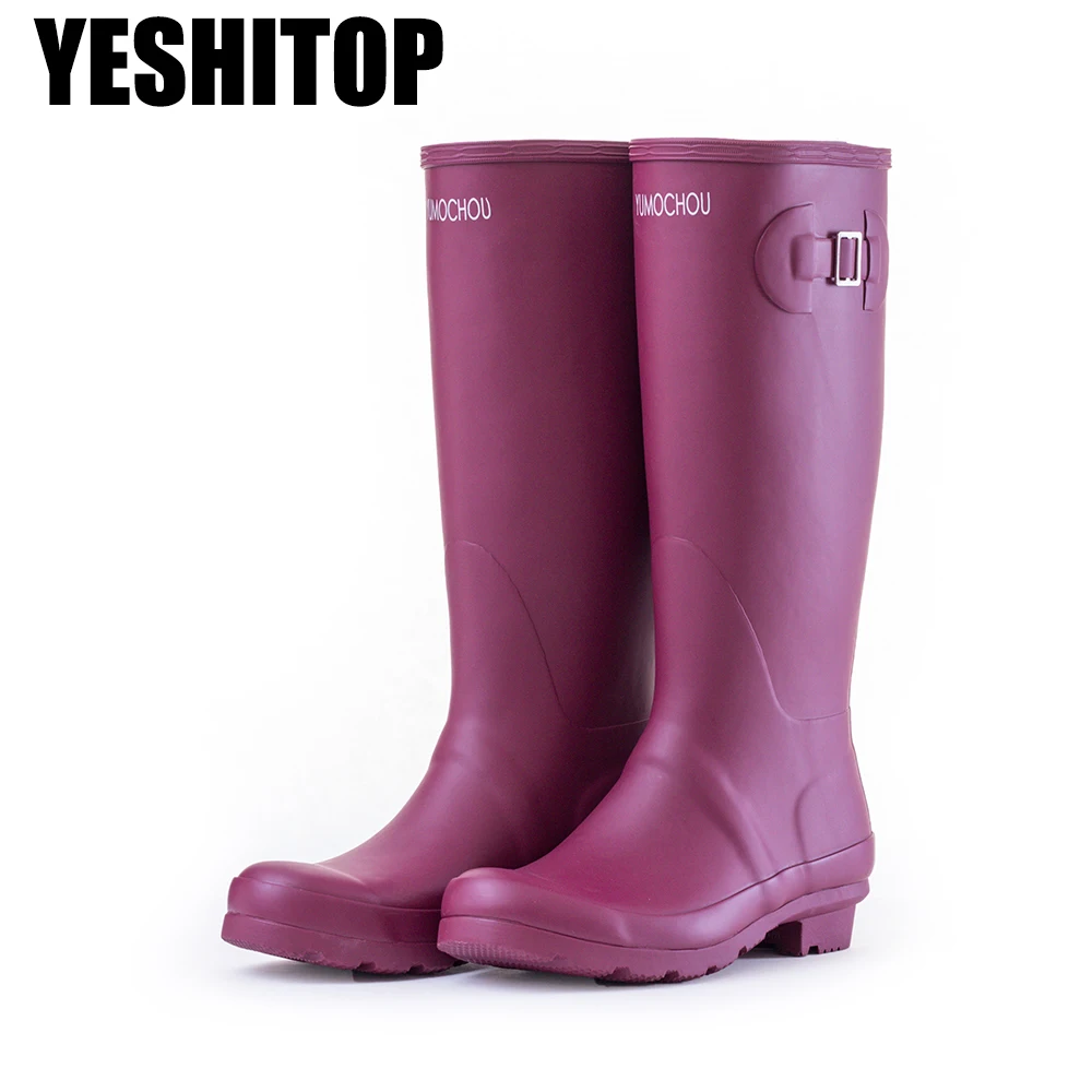 Демисезонные высокие резиновые сапоги до колена для мужчин и женщин 4 цвета|boots