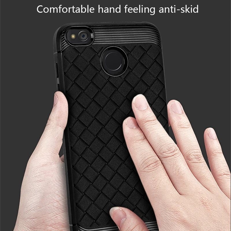 Redmi 4X Weave Pattern Shockproof Case for Xiaomi 4x Soft Cover Fundas Xiomi Note 4 16 32 64 GB Coque |