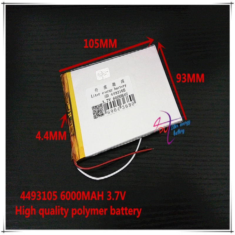 

3 line 3.7V 6000mAH 4493105 Polymer lithium ion / Li-ion battery for tablet pc POWER mobile bank P85 VI40 A86