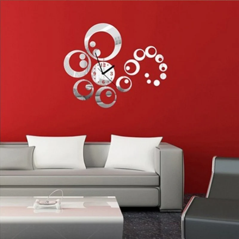 Зеркальные акриловые часы настенные сделай сам украшение для дома кварцевый