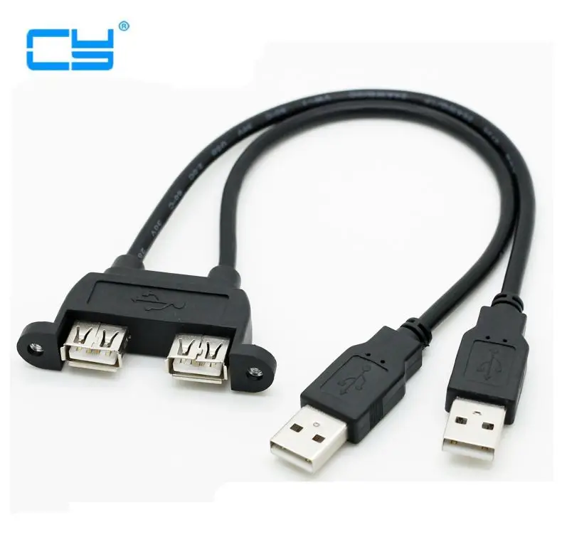 Кабель удлинитель Bochara с двумя USB 2 0 папа на два мама 30 см 50 см|Компьютерные кабели