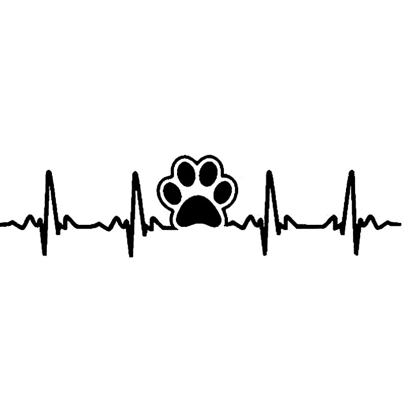 

17.7cm*4.5cm Dog Paw Print Ekg Heartbeat Fashion Car Sticker Decal Vinyl S6-3829