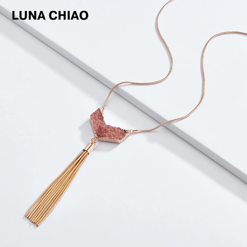 Женское длинное ожерелье LUNA CHIAO с подвесками в виде змеиной цепочки из смолы