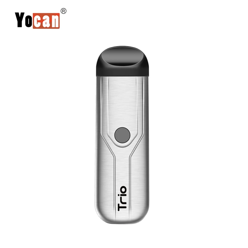 SS Yocan Trio 3в1 pod Kit 1,0 мл с аккумулятором 500 мАч электронная сигарета Trio vape ручка с для КБР сок воск испаритель - Цвет: SS