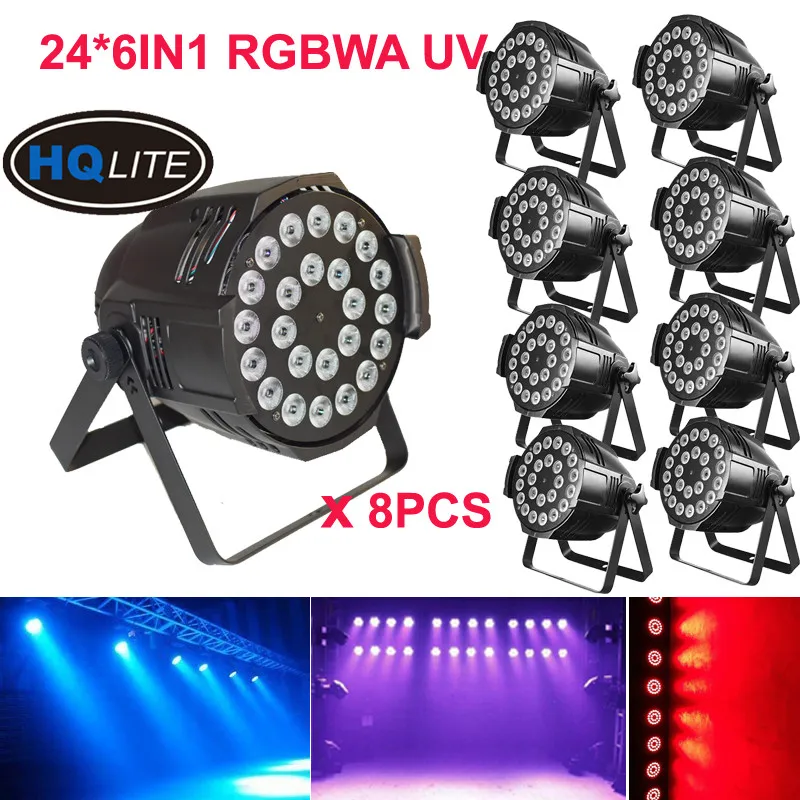 8 шт. 18 Вт RGBWAP 24 led 6in1 диско этапа светильник ing DJ par может вечерние свадебные