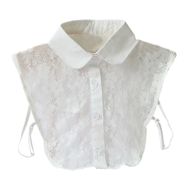 Женская кружевная блузка в стиле ретро с вырезами и кружевным воротником|shirt
