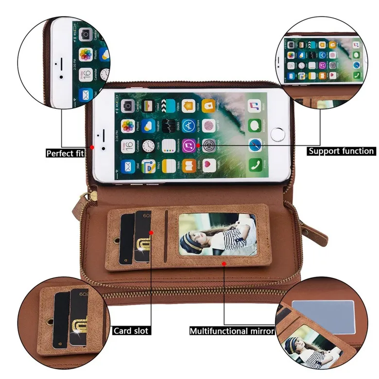 Для iPhone X 8 Plus 7 6 S casepremium кожаный чехол портмоне с откидной крышкой подставкой фото