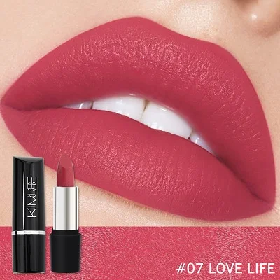 07 Love Life Kimuse матовая бархатная помада легко носить пигмент горячий телесный Сексуальный макияж водонепроницаемый Гладкий губы Batom роскошный 10 цветов - Цвет: 07 Love Life