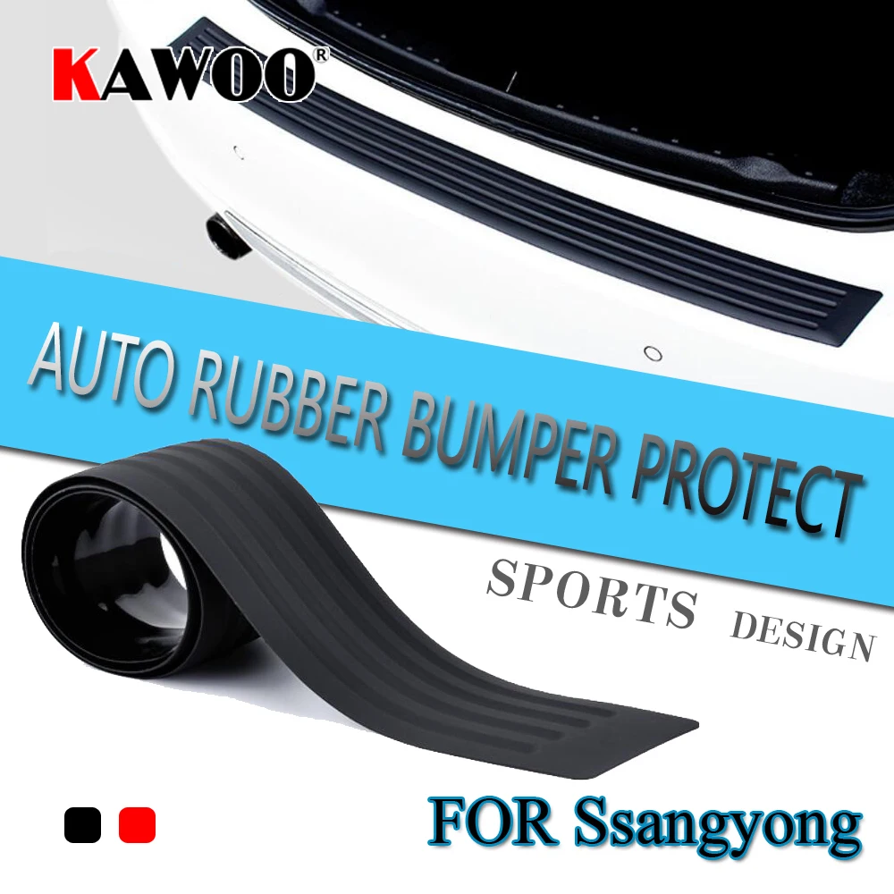 

KAWOO For Ssangyong Rexton Kyron Rodius Actyon Chairman Rubber Rear Guard Bumper Protect Trim Cover Sill Mat Pad Car Styling